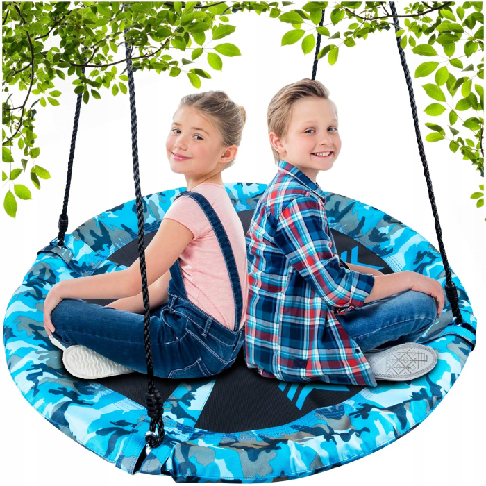 Leagan tip cuib Camuflaj 100cm, inaltime reglabila, 150 kg, Albastru Negru [2]