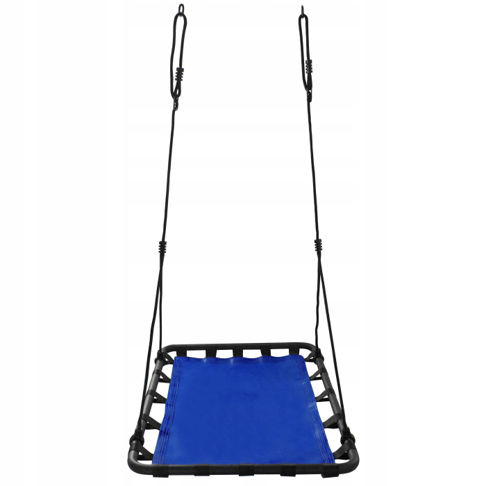 Leagan tip hamac 120x80 cm, cu rama metalica si prindere dubla, pentru gradina sau terasa, albastru [3]