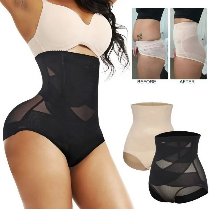 Lenjerie Modelatoare pentru Abdomen, , cu Talie Inalta si Corset, Negru, Push-Up, Marimea M [4]