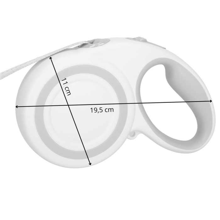 Lesa automata retractabila, pentru rase mari pana la 50kg, 500 cm, alb gri [10]