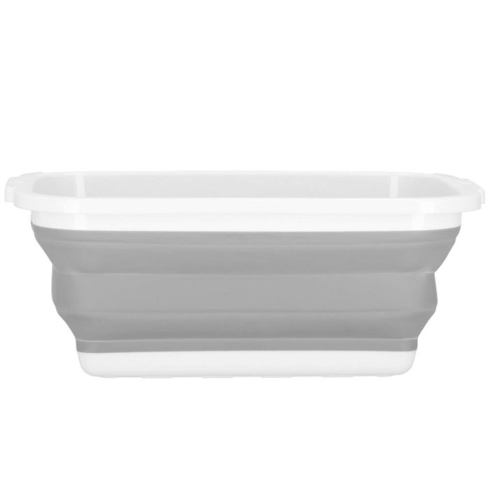 Lighean pliabil, dreptunghiular, din plastic si silicon, 40x29x15cm, 8.5litri, gri [4]