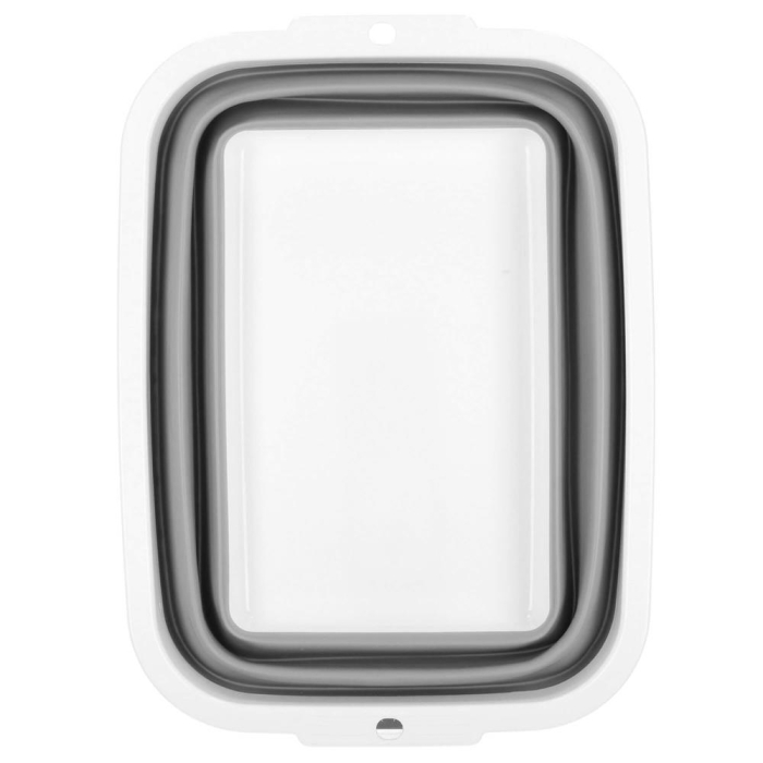 Lighean pliabil, dreptunghiular, din plastic si silicon, 40x29x15cm, 8.5litri, gri [9]