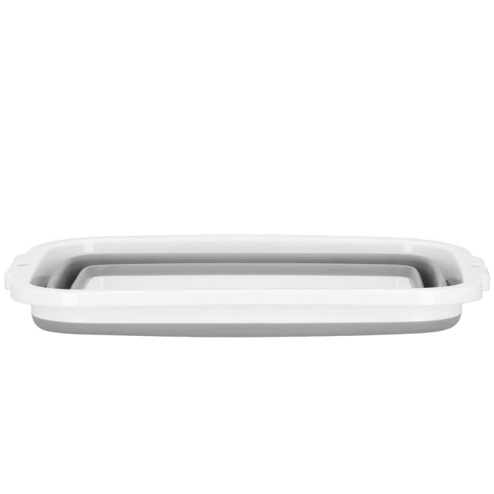 Lighean pliabil, dreptunghiular, din plastic si silicon, 40x29x15cm, 8.5litri, gri [7]