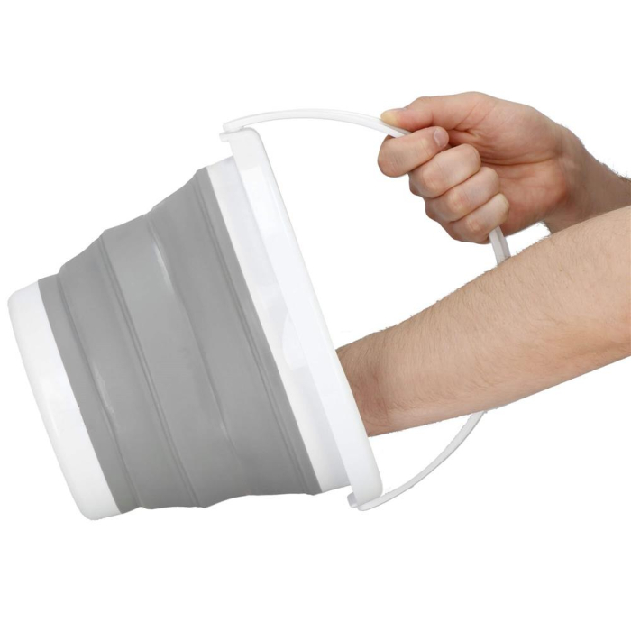 Lighean pliabil, rotund, din plastic si silicon, 25x19cm, 5litri, gri [11]