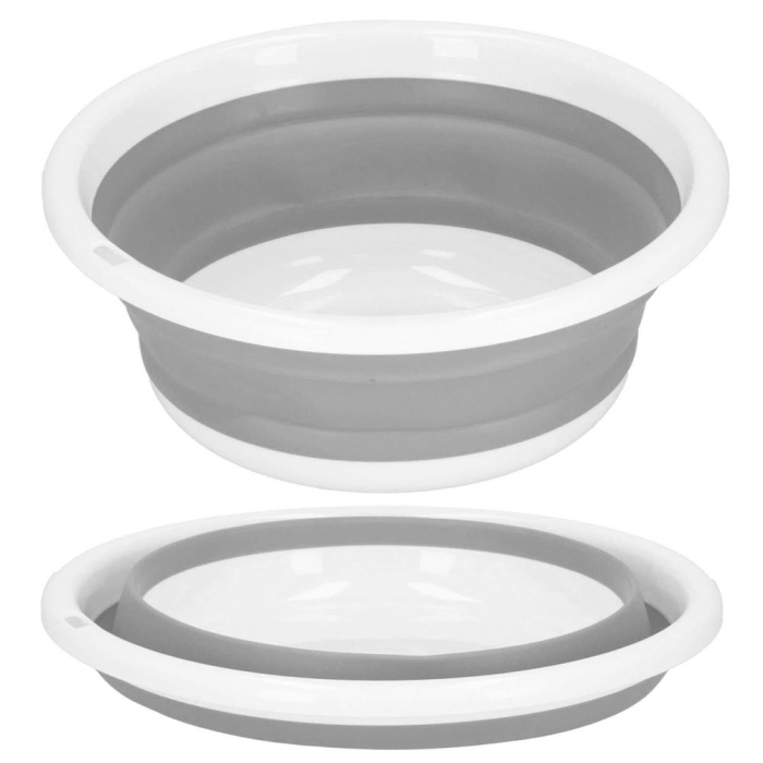 Lighean pliabil, rotund, din plastic si silicon, 37x15cm, 9litri, gri [1]