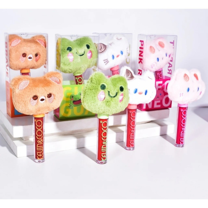 Luciu de Buze, Kevin&Coco, Animat de Plus, Model Pisica, Alb [8]