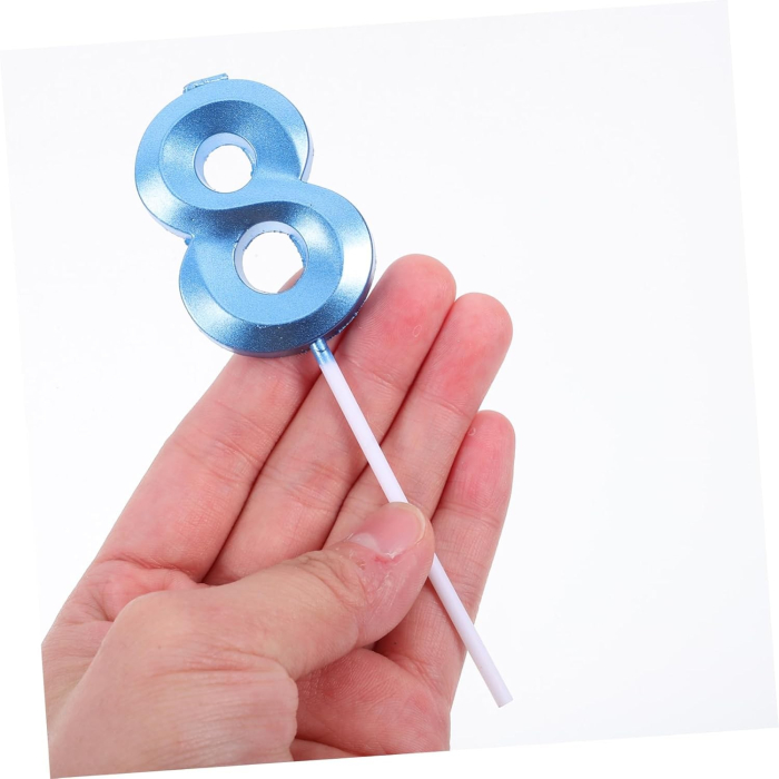 Lumanare Cifra 8, , Model Diamond, 5 x 3.4 cm, Albastru [7]