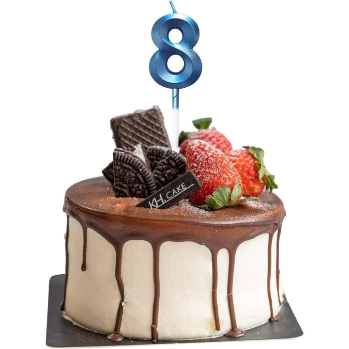 Lumanare Cifra 8, , Model Diamond, 5 x 3.4 cm, Albastru [3]