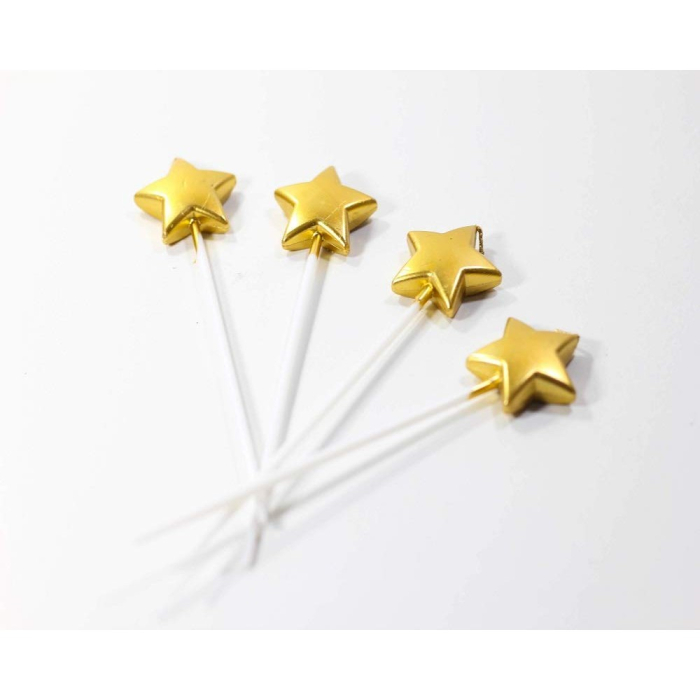 Lumanare de Tort, , Model Steluta, Party, 8.5 x 3.2 cm, Auriu [5]