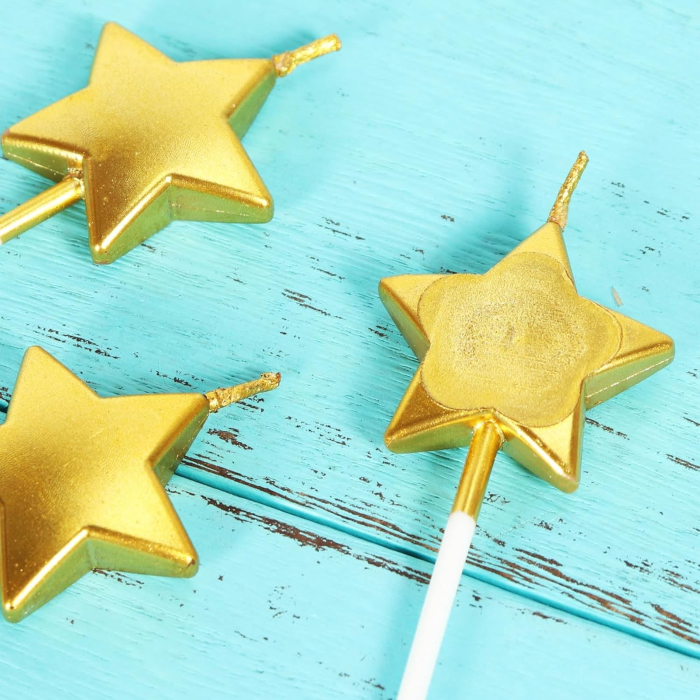 Lumanare de Tort, , Model Steluta, Party, 8.5 x 3.2 cm, Auriu [7]