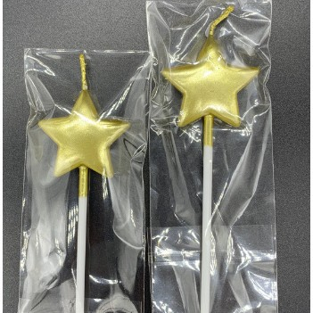 Lumanare de Tort, , Model Steluta, Party, 8.5 x 3.2 cm, Auriu [2]