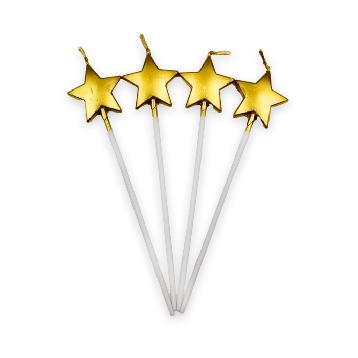 Lumanare de Tort, , Model Steluta, Party, 8.5 x 3.2 cm, Auriu [8]