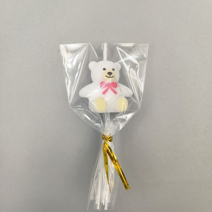 Lumanare de Tort, , Model Ursulet, Party, 8 x 3.2 cm, Alb [3]