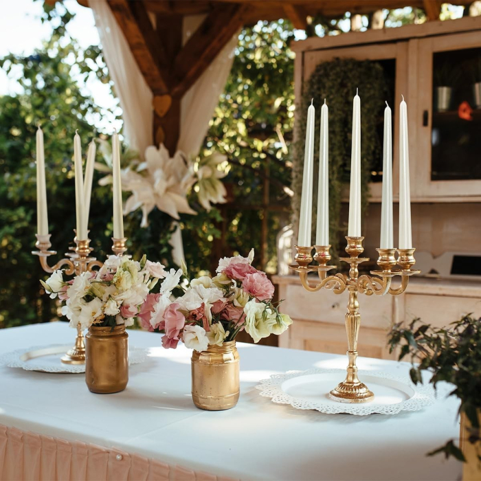 Lumanare Decorativa, , pentru Masa, 25 cm, din Parafina, fara Fum, Ardere 7.5h, Alb [6]