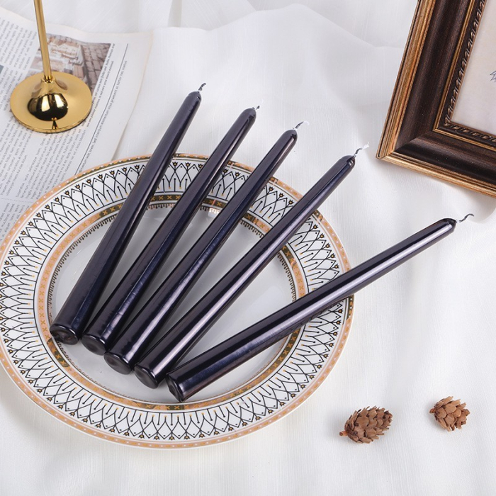 Lumanare Decorativa, , pentru Masa, 25 cm, din Parafina, fara Fum, Ardere 7.5h, Negru [7]