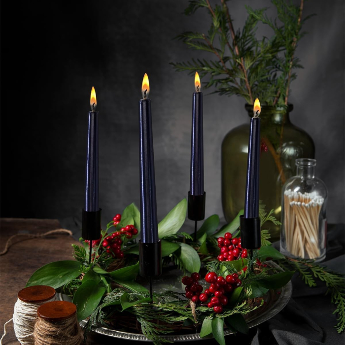 Lumanare Decorativa, , pentru Masa, 25 cm, din Parafina, fara Fum, Ardere 7.5h, Negru [2]