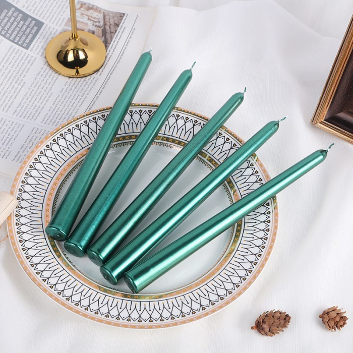 Lumanare Decorativa, , pentru Masa, 25 cm, din Parafina, fara Fum, Ardere 7.5h, Verde [6]