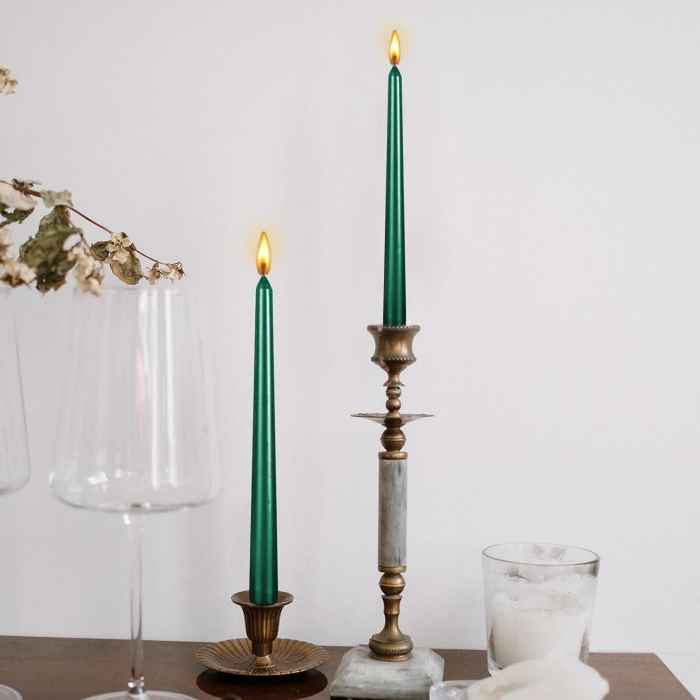 Lumanare Decorativa, , pentru Masa, 25 cm, din Parafina, fara Fum, Ardere 7.5h, Verde [2]