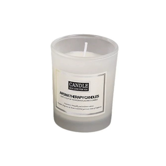 Lumanare Parfumata, , Model Borcan Translucid, 6.2 x 5.2 cm, Aroma de Frezie si Pere, Alb [2]