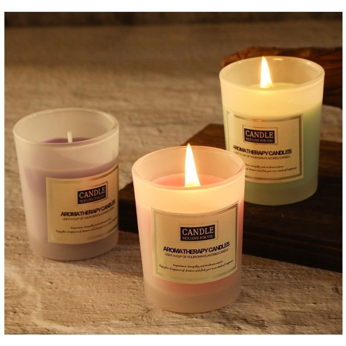 Lumanare Parfumata, , Model Borcan Translucid, 6.2 x 5.2 cm, Aroma de Lavanda, Mov [4]