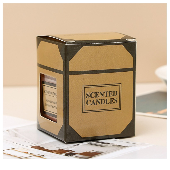 Lumanare Parfumata, , Model Pahar Transparent, cu Ulei Esential, 4.8 x 5.4 x 5.5 cm, Aroma de Lavanda, Mov [5]