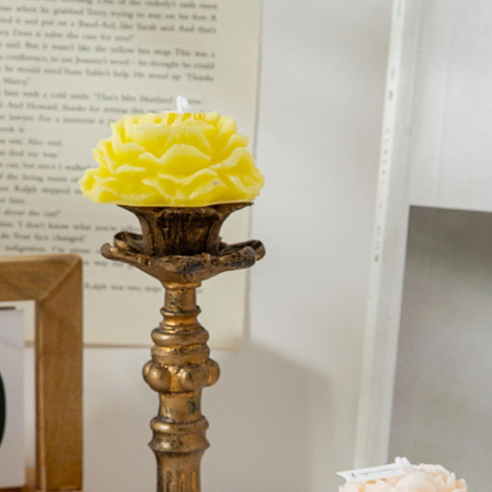 Lumanare Parfumata, , Model Trandafir, Ardere 10h, 70 g, 7.5 x 3.5 cm, Parfum de Citrice, Galben [3]