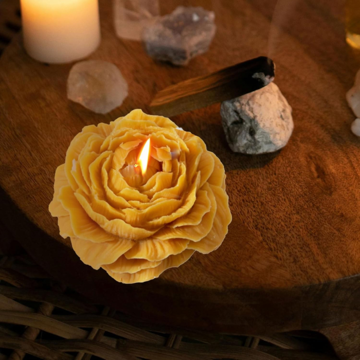 Lumanare Parfumata, , Model Trandafir, Ardere 10h, 70 g, 7.5 x 3.5 cm, Parfum de Citrice, Portocaliu [2]