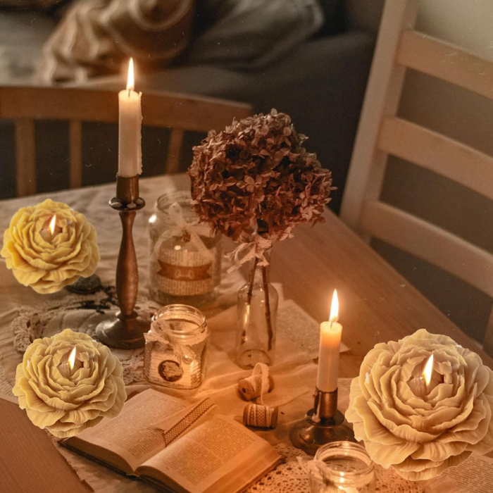 Lumanare Parfumata, , Model Trandafir, Ardere 10h, 70 g, 7.5 x 3.5 cm, Parfum de Citrice, Portocaliu [4]