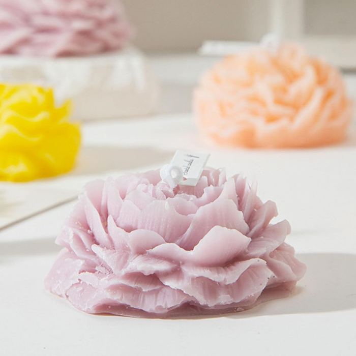 Lumanare Parfumata, , Model Trandafir, Ardere 10h, 70 g, 7.5 x 3.5 cm, Parfum de Lavanda, Lila [2]