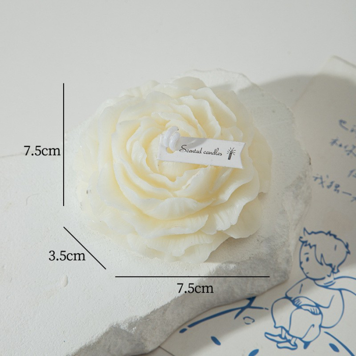 Lumanare Parfumata, , Model Trandafir, Ardere 10h, 70 g, 7.5 x 3.5 cm, Parfum de Tuberoza, Alb [5]