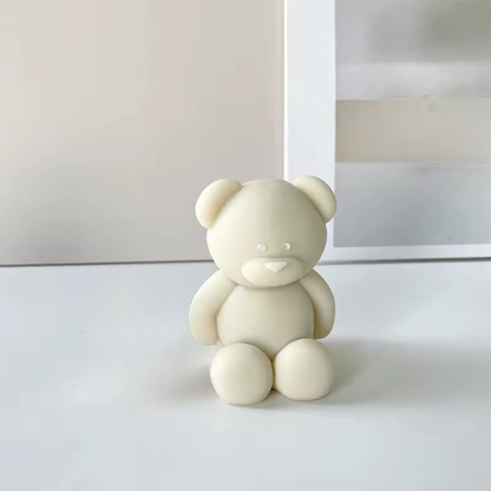 Lumanare Parfumata, , Model Ursulet, Alba, Aromaterapie, 5.5x3.6x4 cm [4]