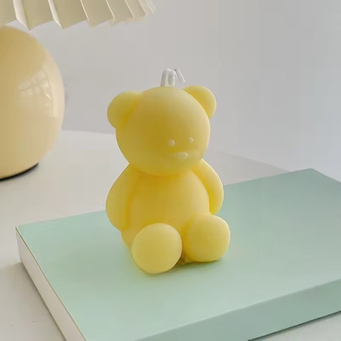 Lumanare Parfumata, , Model Ursulet, Galbena, Aroma de Iasomie, 5.5x3.6x4 cm [2]