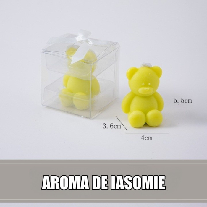 Lumanare Parfumata, , Model Ursulet, Galbena, Aroma de Iasomie, 5.5x3.6x4 cm [3]