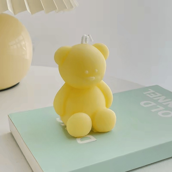 Lumanare Parfumata, , Model Ursulet, Galbena, Aroma de Lime si Citrice, 5.5x3.6x4 cm [2]