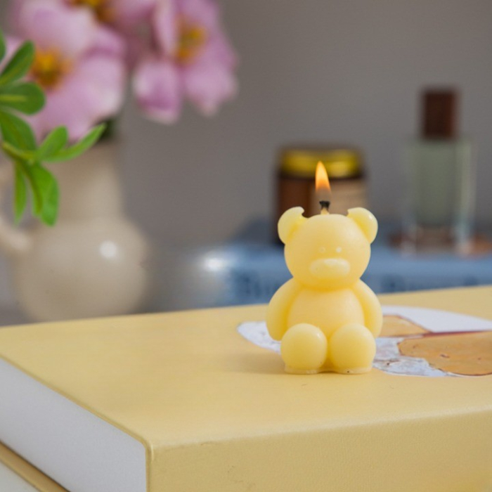 Lumanare Parfumata, , Model Ursulet, Galbena, Aroma de Lime si Citrice, 5.5x3.6x4 cm [4]