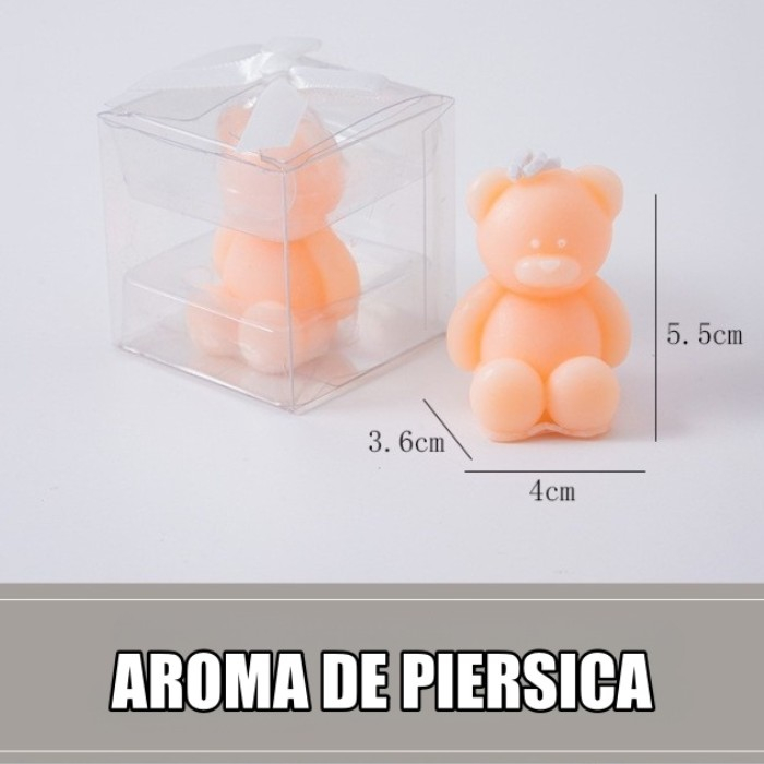 Lumanare Parfumata, , Model Ursulet, Portocalie, Aroma de Piersica, 5.5x3.6x4 cm [2]