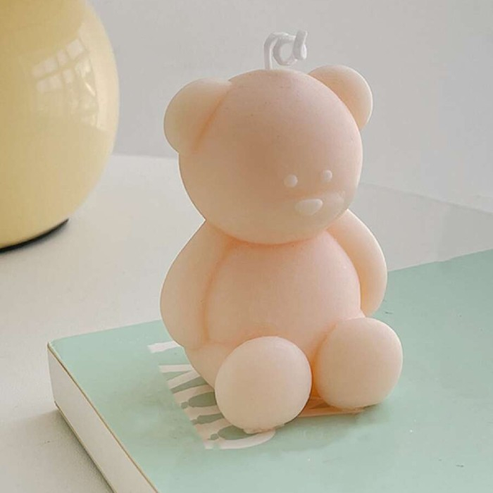 Lumanare Parfumata, , Model Ursulet, Portocalie, Aroma de Piersica, 5.5x3.6x4 cm [3]