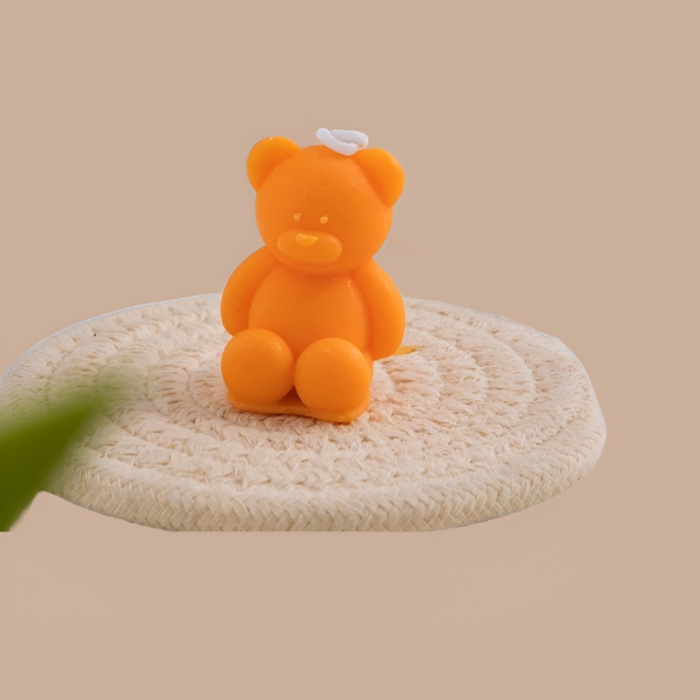 Lumanare Parfumata, , Model Ursulet, Portocaliu, Aroma de Portocala, 5.5x3.6x4 cm [4]