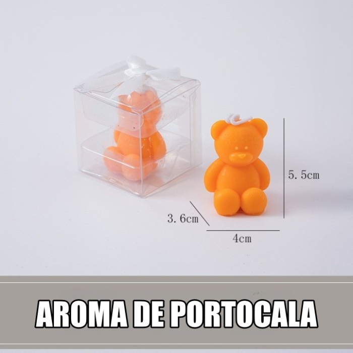 Lumanare Parfumata, , Model Ursulet, Portocaliu, Aroma de Portocala, 5.5x3.6x4 cm [2]
