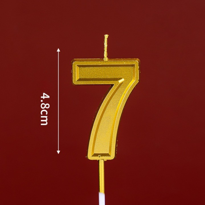 Lumanare pentru Tort Cifra 7, , 4.8 cm, Aniversare, Aurie [2]