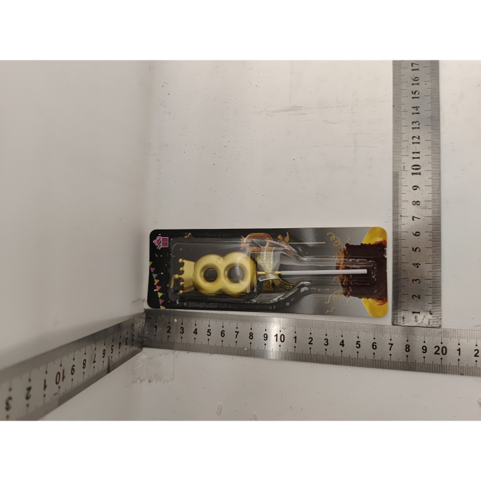 Lumanare pentru Tort Cifra 8, Model Coroana, Gold, , Party [2]