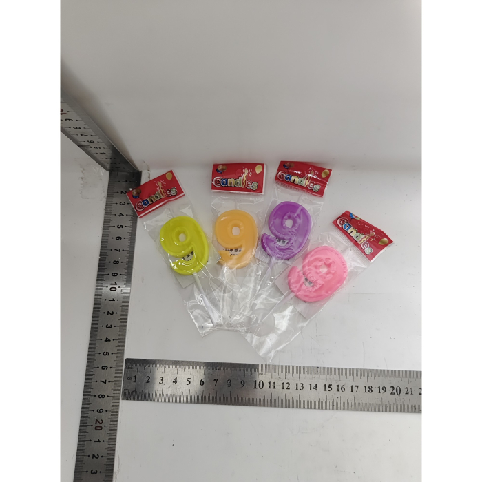 Lumanare Tort, cifra 9, , Culoare Random [2]