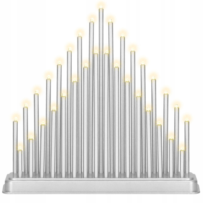 Lumanari decorative de Craciun, 33 becuri tip LED, culoare argintiu [5]