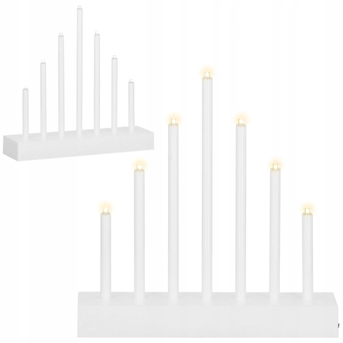 Lumanari decorative de Craciun, 7 becuri tip LED, culoare argintiu [8]