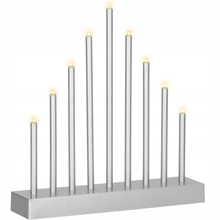 Lumanari decorative de Craciun, 9 becuri tip LED, culoare argintiu [9]