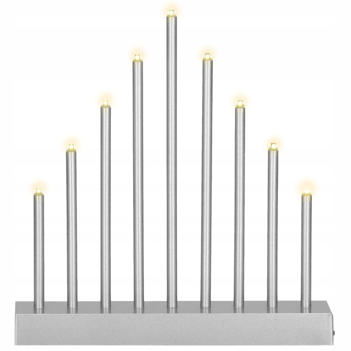 Lumanari decorative de Craciun, 9 becuri tip LED, culoare argintiu [5]