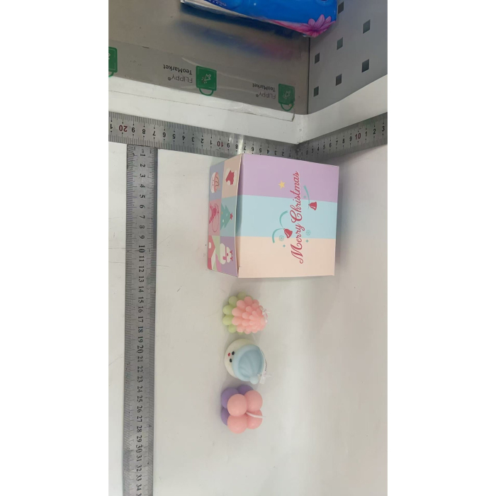 Lumanari Parfumate de Craciun, , Gift Box Set cu 3 Lumanari Aromaterapie, 11 x 11 x 7.5 cm, Roz Verde [3]