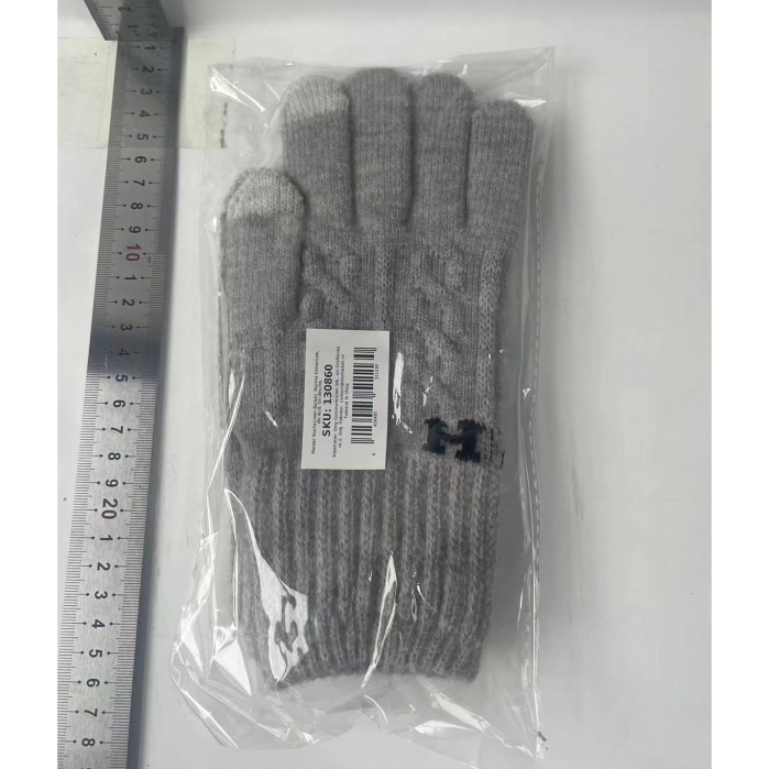 Manusi de Barbat, , Model H, Functie Touchscreen (ecran tactil), Material Acril Tricotat, Manseta Elastica, Interior Catifelat, Marime Universala, Gri Deschis [4]