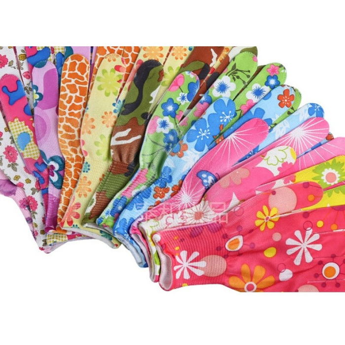 Manusi de Gradinarit, , din Nailon, Marime Universala 20 cm, Model Inflorat, Antiderapante, Multicolor [3]