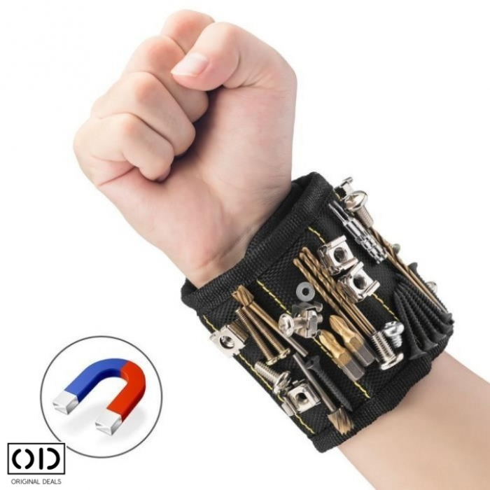 Bratara magnetica pentru suruburi Bratara magnetica pentru cuie  Bratara magnetica scule Bratara magnetica cu arici pentru suruburi cuie dibluri Banda magnetica cuie suruburi [10]